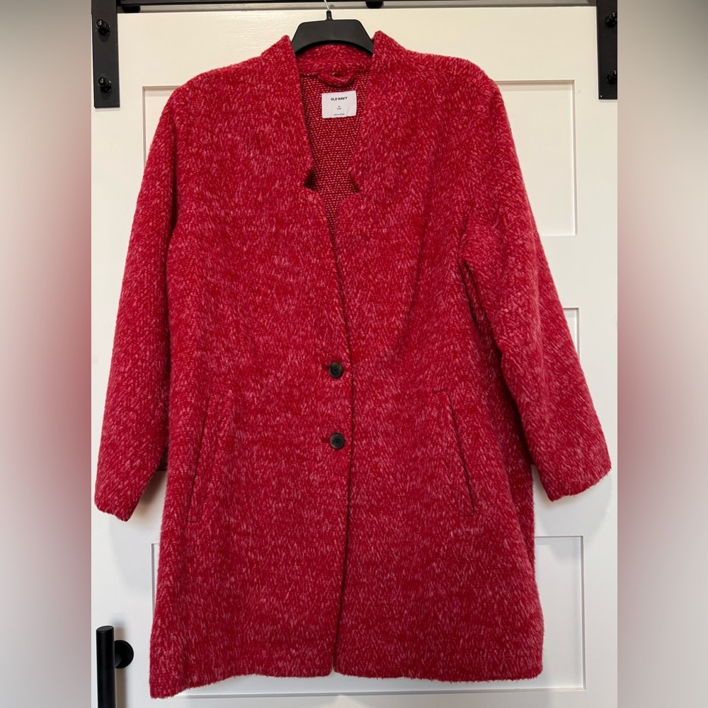 Old Navy Women's Red Teddy Coat